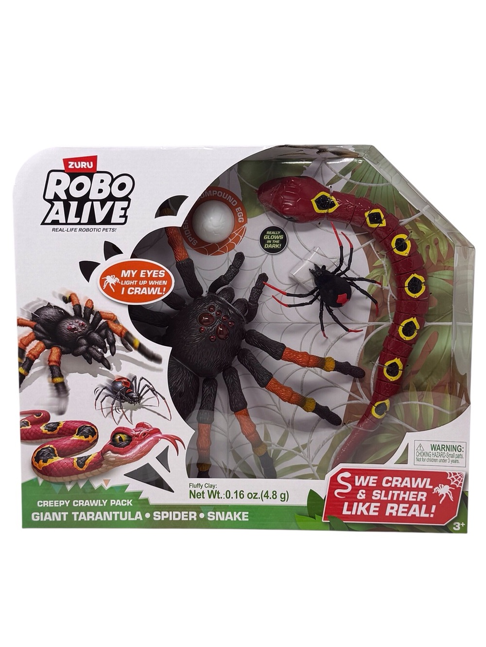 Zuru Robo Alive Creepy Crawly Pack interactive Giant Tarantula & Black Widow New
